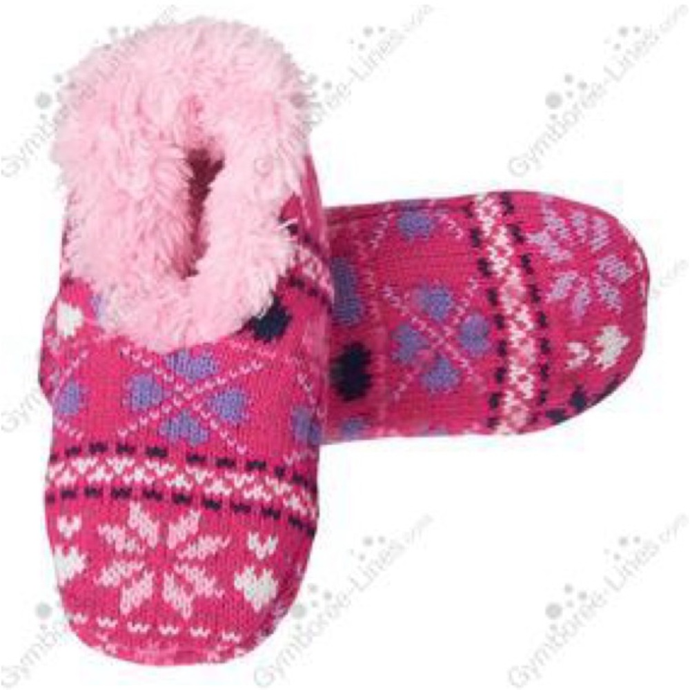 NWT Gymboree Fair Isle Cozy Pink Knit Slippers Size L (11/12)
